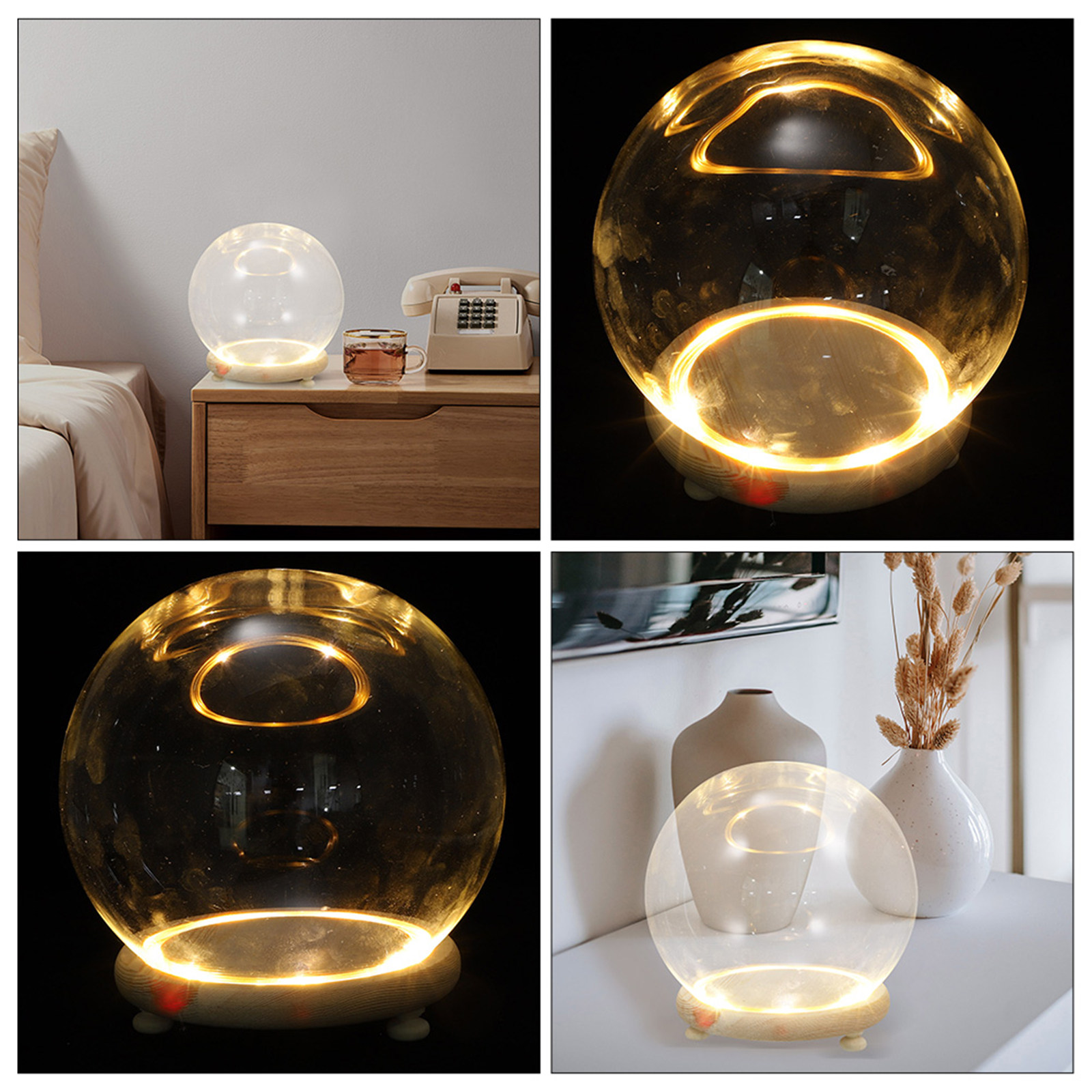 Plastic Dome Clear - Szklana kopuła z drewnianą podstawą, idealna